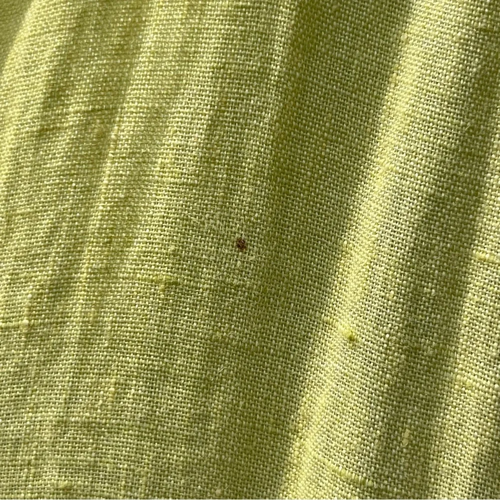 Flax Linen Lime Green Chartreuse Sleeveless Three Button Maxi Dress Size Large - Picture 16 of 16